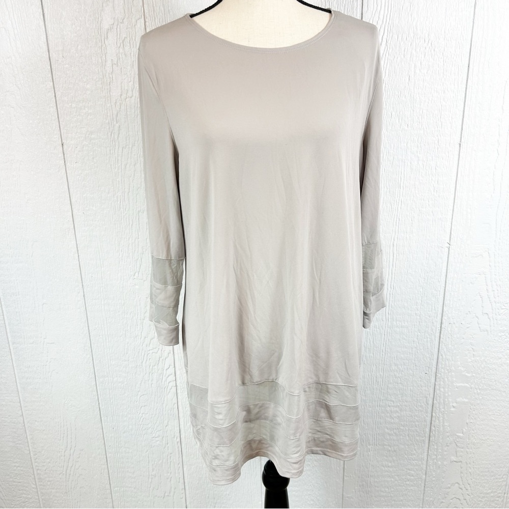 Ali Miles Gray Silver Tunic Top Large